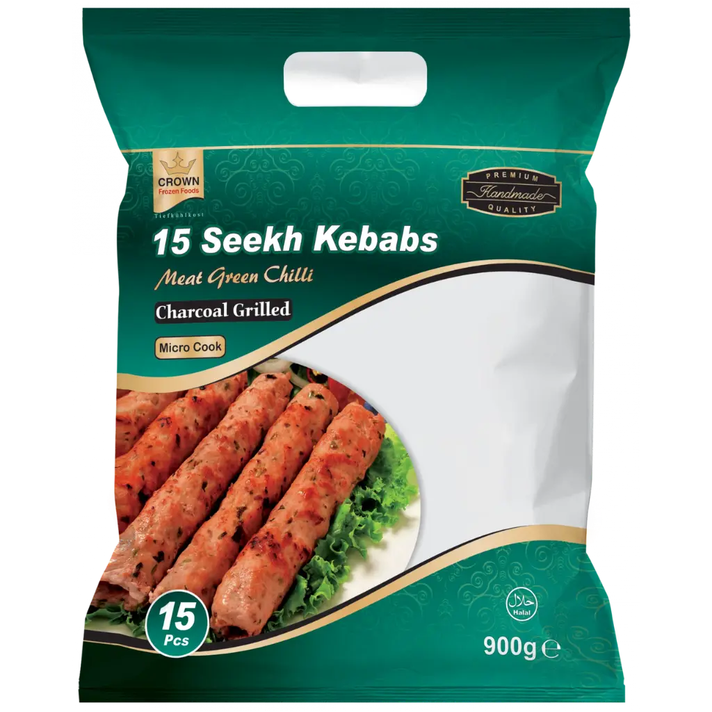 Crown Green Chilli Meat Kebab 15 Pcs Halal - 900 gm