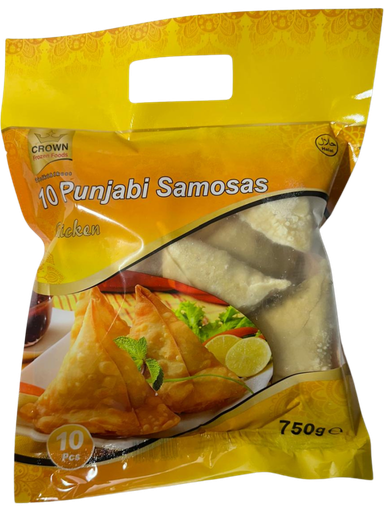 Crown Punjabi Samosas Chicken 10 Pieces Halal 750 g 