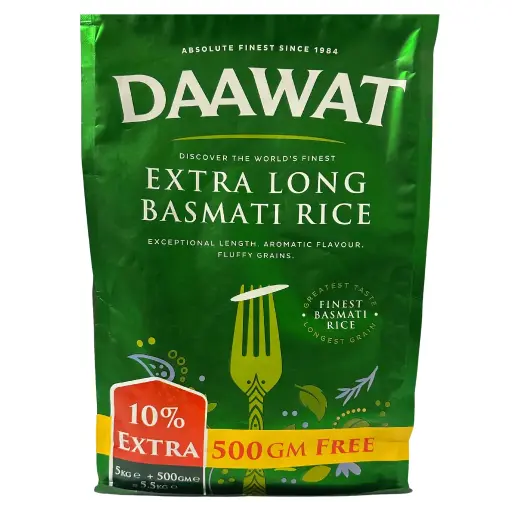 Daawat Basmati Rice Extra Long 5 kg + 500g