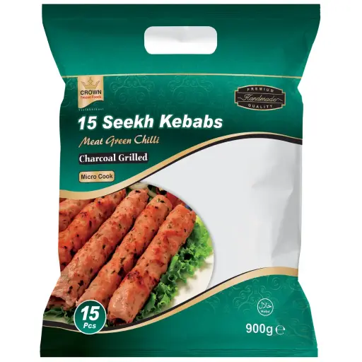 Crown Green Chilli Meat Kebab 15 Pcs Halal - 900 gm